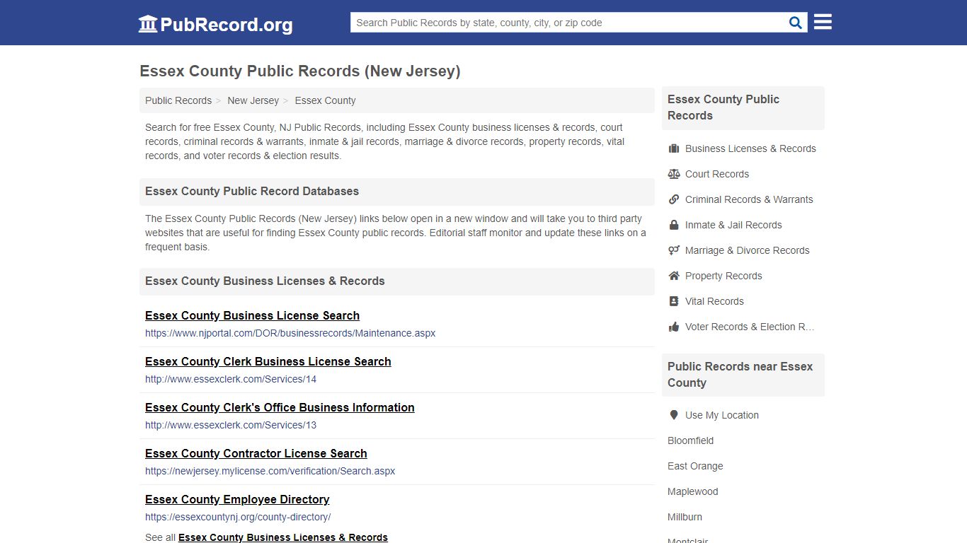 Free Essex County Public Records (New Jersey Public Records)
